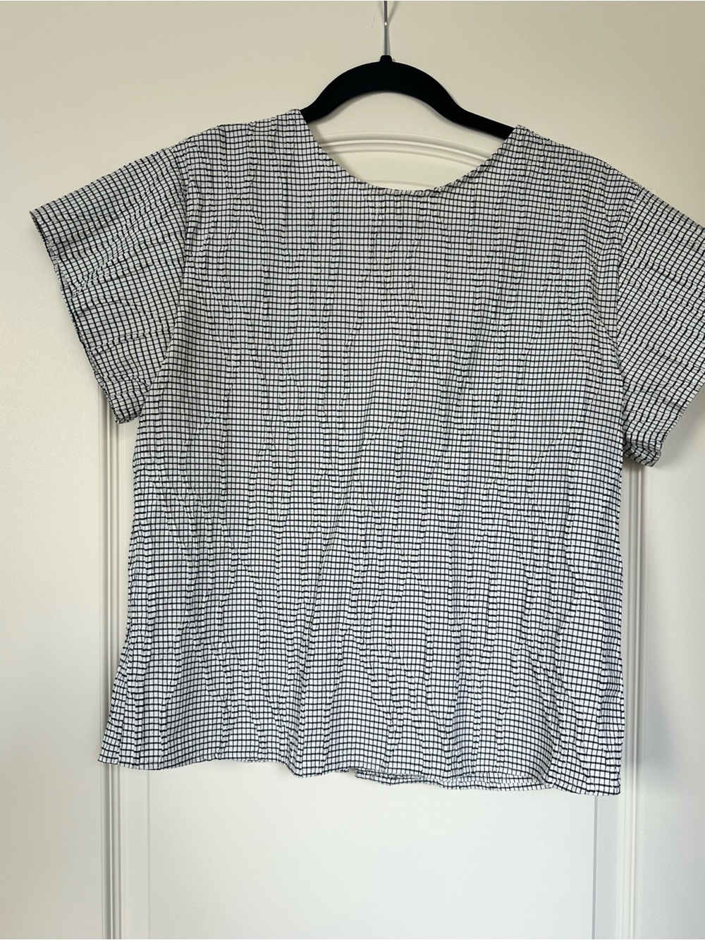 Zara Black & White Grid Short Sleeve Tee